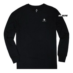 Converse Men’s Black Long Sleeve Logo Tee | 100% Cotton | Size Medium