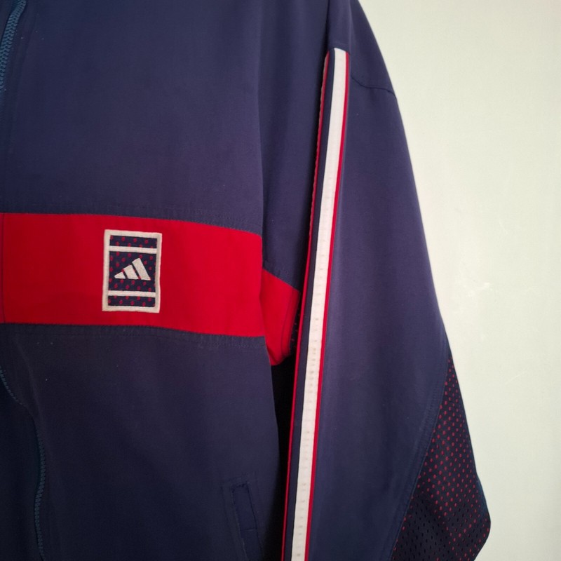 Adidas Vintage 80s Mens Track Jacket Spell Out Firebird Trefoil 42/44 UK XL gallery