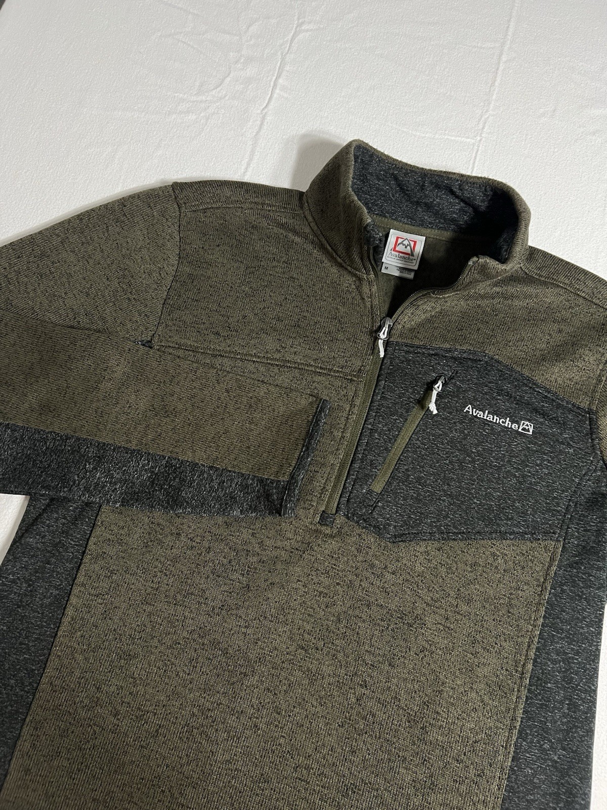 Avalanche Pullover Men’s Medium Green/Gray 1/4 Zip Performance Fleece Jacket gallery
