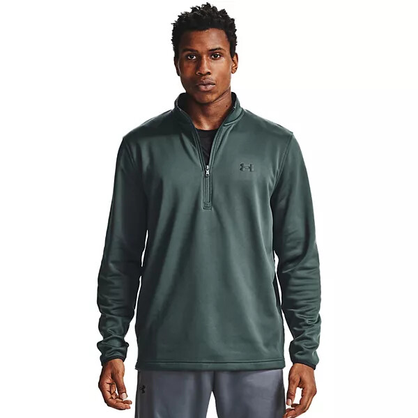 Under Armour Fleece ½ Zip Pullover Top Sweatshirt GREEN (Sz SMALL) NWT MSRP $55 gallery