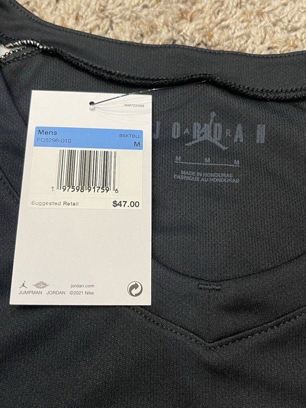 ✅ Michael Air Jordan Brand Nike Jumpman Basketball Black Tank Jersey Men M NWT gallery
