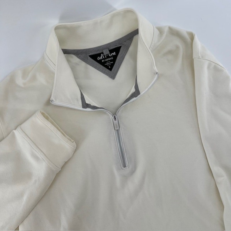 AdiPure by Adidas Quarter Zip Performance Pullover Mens L Cream Golf Athletic gallery
