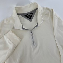 AdiPure by Adidas Quarter Zip Performance Pullover Mens L Cream Golf Athletic