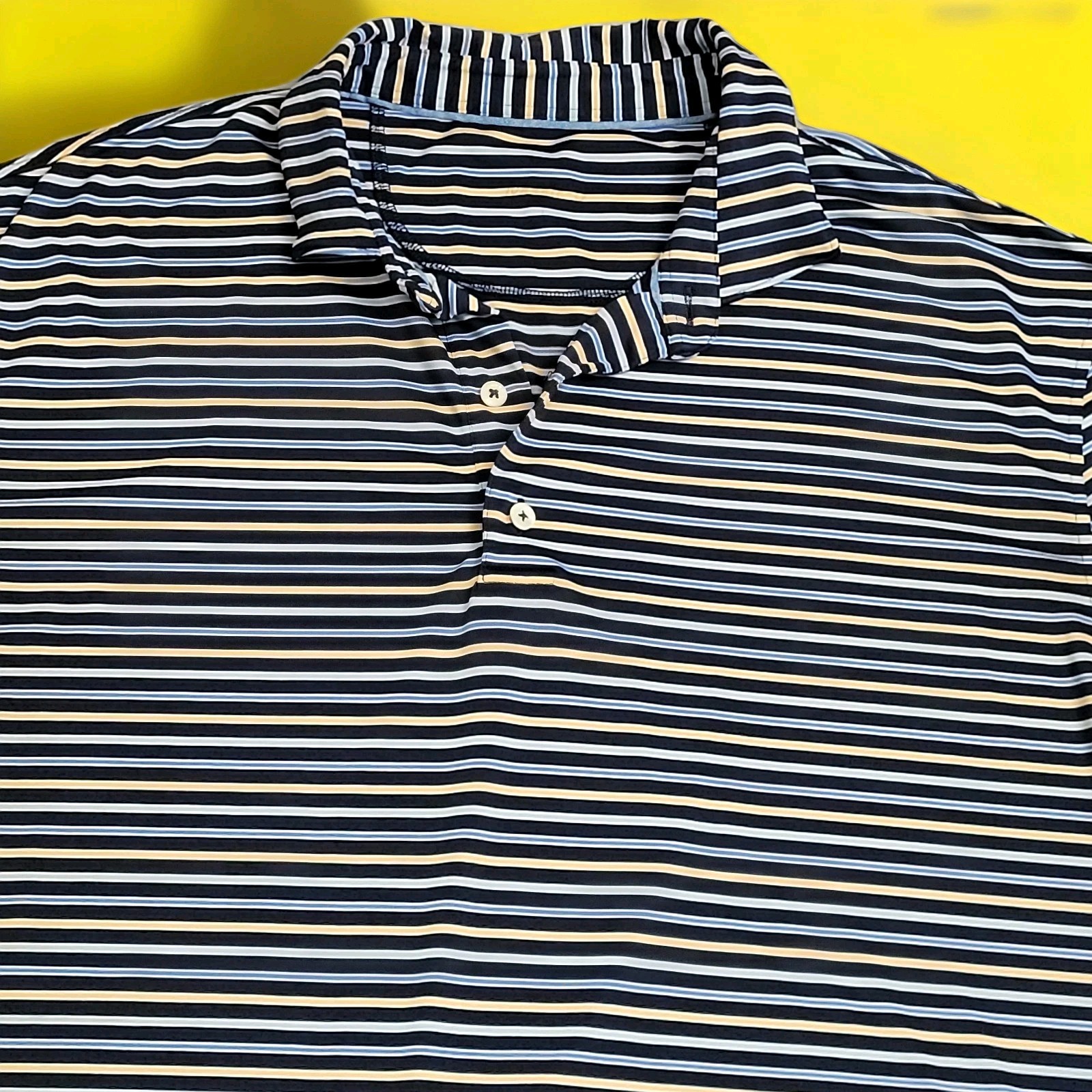 ⛳Johnnie‑O Striped Performance Polo Shirt Men’s XL Striped Golf Comfort Stretch gallery