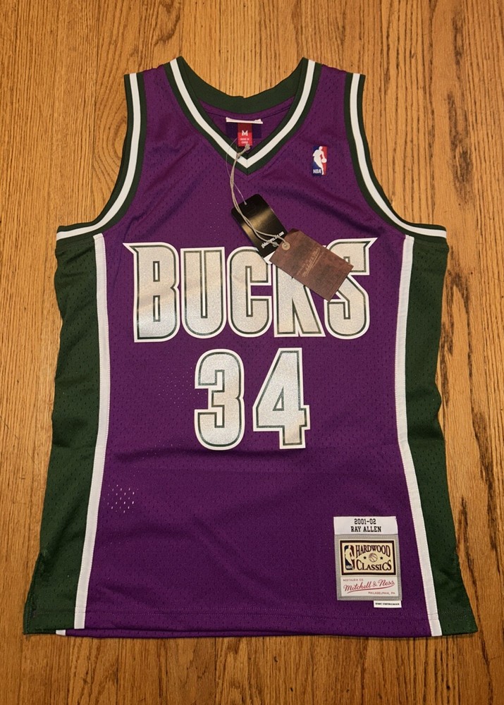 Mens Mitchell & Ness NBA SWINGMAN JERSEY - MILWAUKEE BUCKS 2001 RAY ALLEN