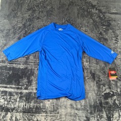 Rawlings Performance Base Layer Shirt Mens Small Blue 3/4 Sleeve Athletic Top