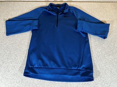 Nike Pullover Mens Large Tall Blue Therma Dri Fit 1/4 Zip Running Athletic LT