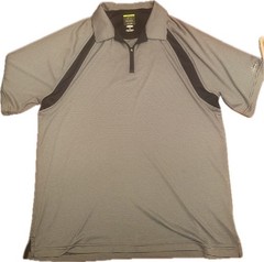 Greg Norman for Tasso Elba Play Dry Polo Shirt XL Black Gray 1/4 Zip