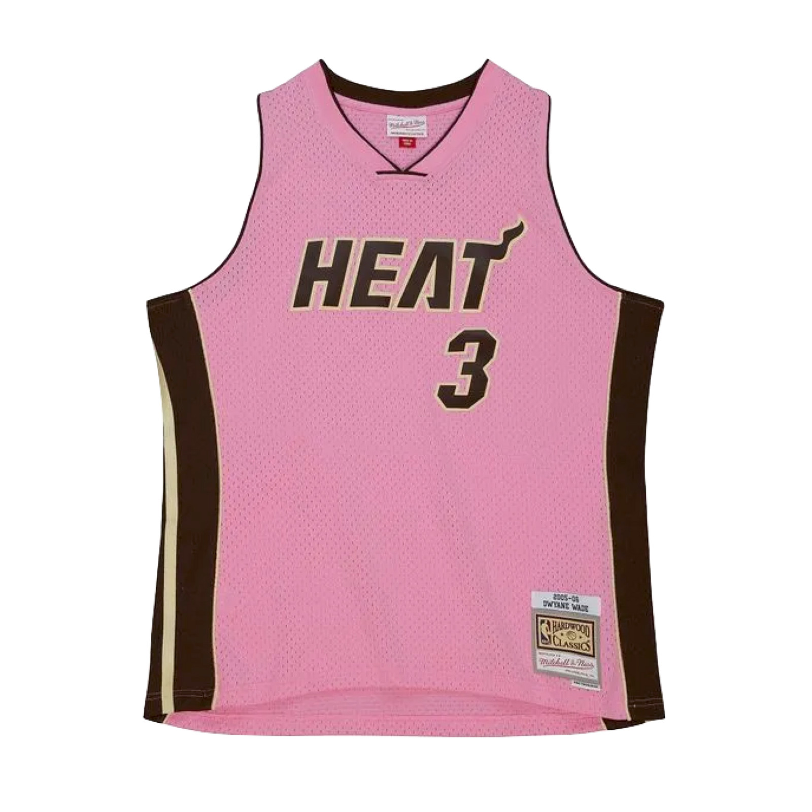 MENS MITCHELL & NESS PINK SUGAR BACON SWINGMAN JERSEY HEAT 2005 DWYANE WADE gallery