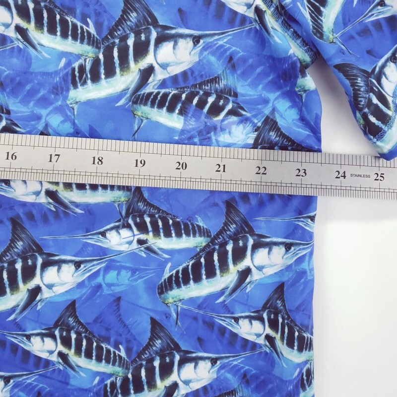 Reel Legends Fishing Shirt Mens Large Blue Reel Tec Marlin Sailfish gallery