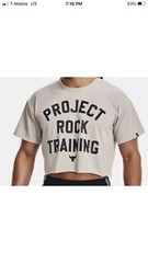 Under Armour Mens Sz Large Project Rock Training Cutoff T-Shirt Gray 1377441 $45