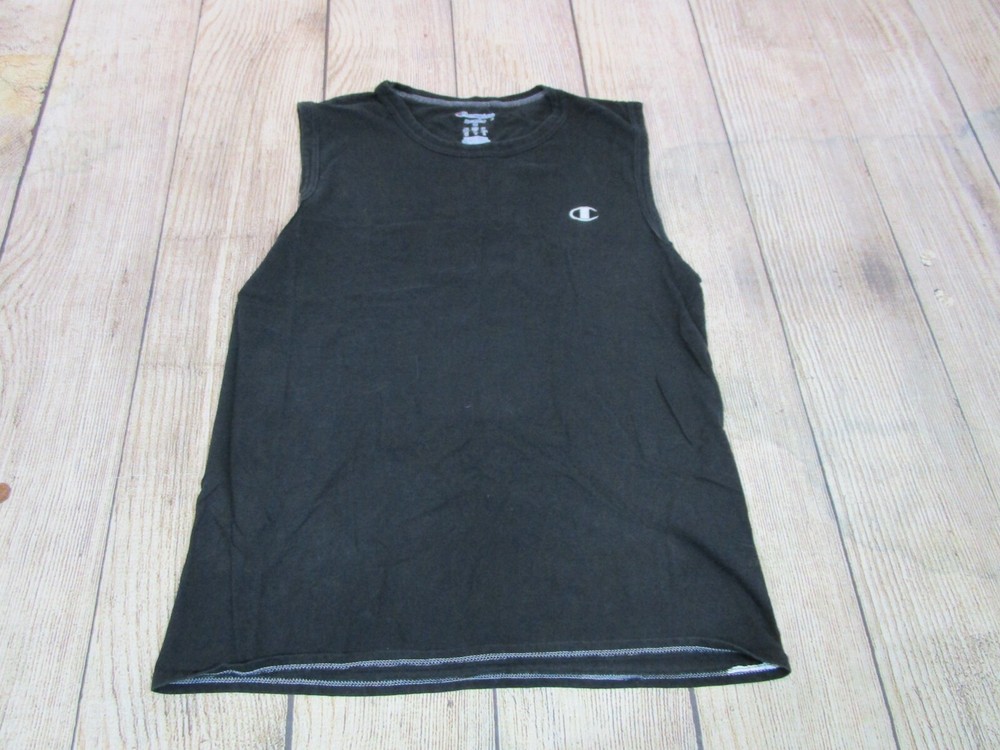 NICE Champion Authentic Black Silver C Logo Tank Top T-Shirt Men's Medium