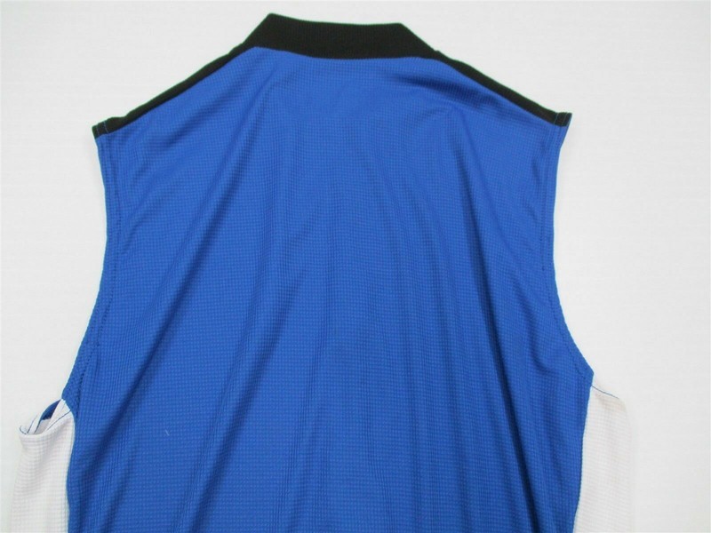 PERFORMANCE Men Size M Athletic Sleeveless 1/5 Zip Royal Blue Cycling Top gallery