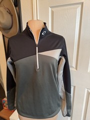 Oakley Quarter Zip Pullover Jacket Women’s Gray Black Athletic Golf Size M Y2K