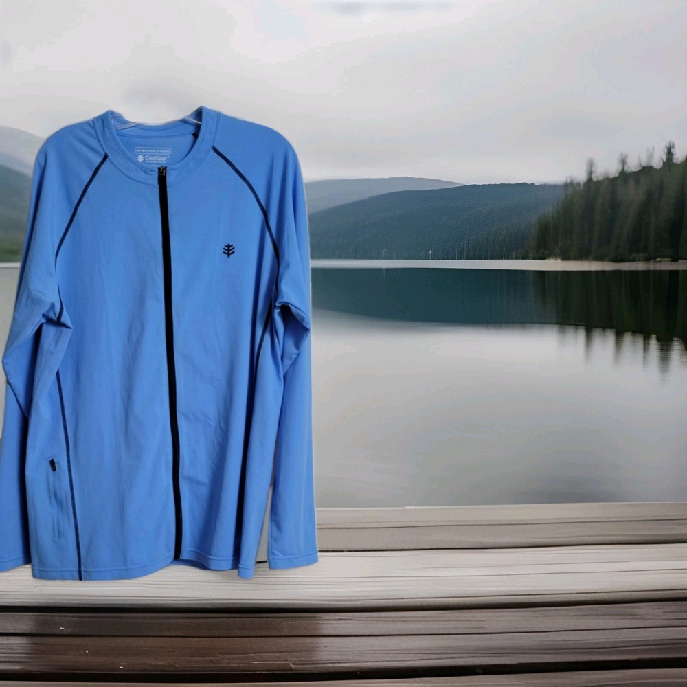 Coolibar Jacket Full Zip Men’s Size Large Blue (H11)