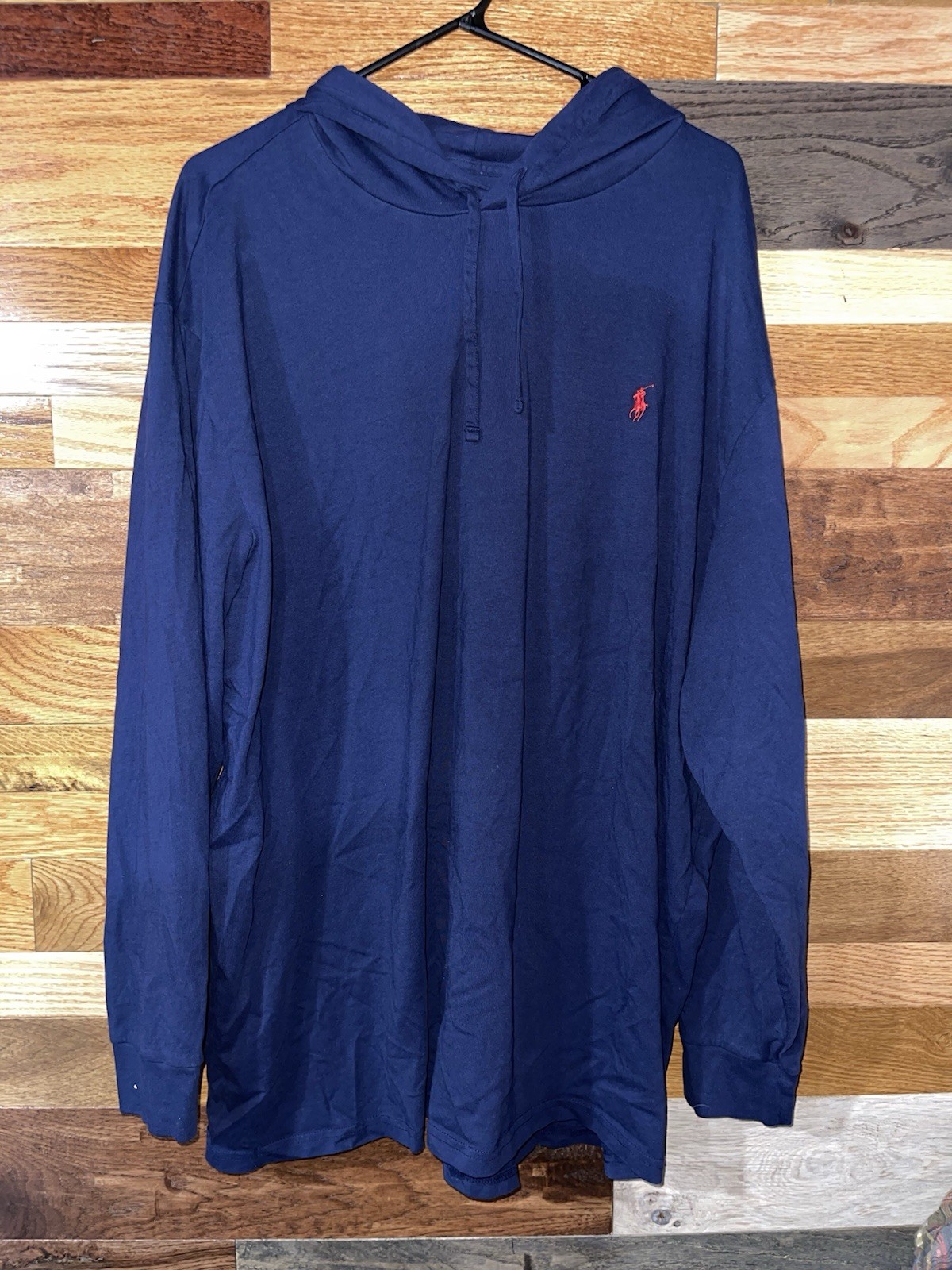Polo Ralph Lauren Men’s Sz 3XB Long Sleeve Navy Blue Pullover Red Pony gallery