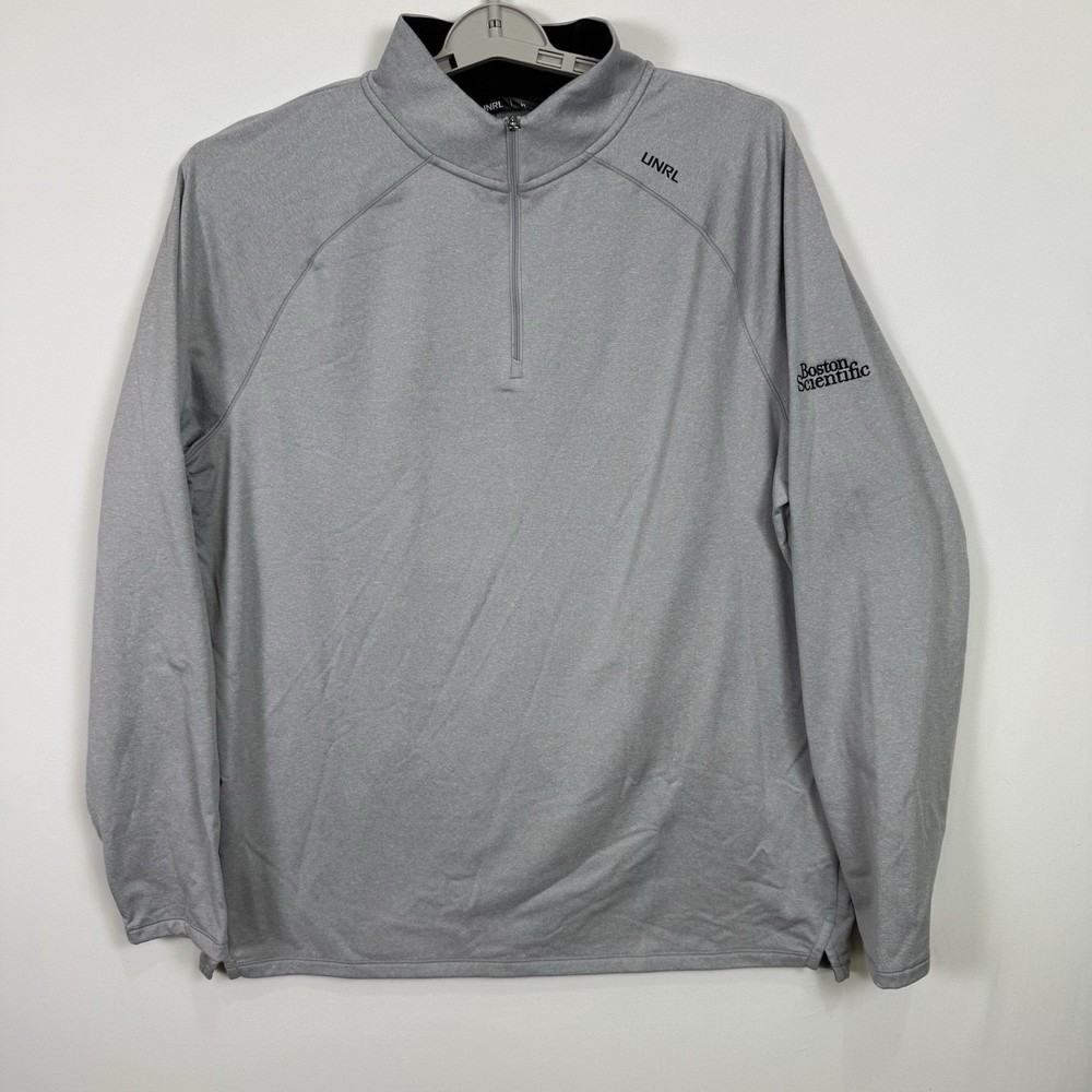 UNRL Interlock 1/4Zip Pullover Mens Large Long Sleeve Shirt New Embroidered Logo