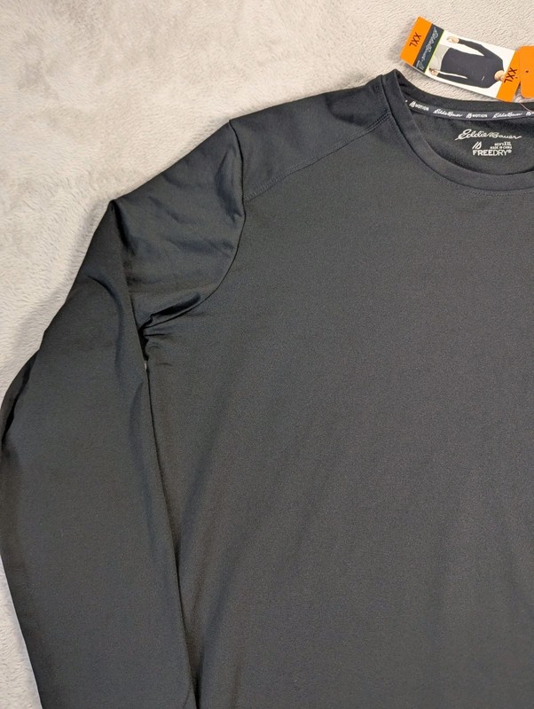 Eddie Bauer FreeDry Brushed Long Sleeve Crew Shirt Men's Size 2XL Black gallery