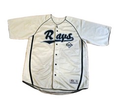 TRUE FAN Series Tampa Bay Rays Jersey L (42-44) White Blue Button Up MLB Vintage
