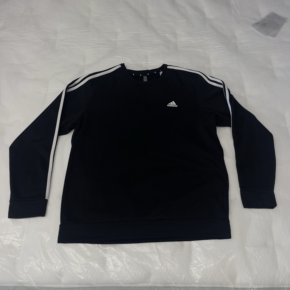 Adidas Sweatshirt Pullover Crewneck 3-STRIPE French Terry Mens Sz XL H09271.