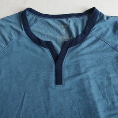 Under Armour TB12 Athlete Recovery Sleepwear Shirt Mens L Blue 3/4 Sleeve V Neck