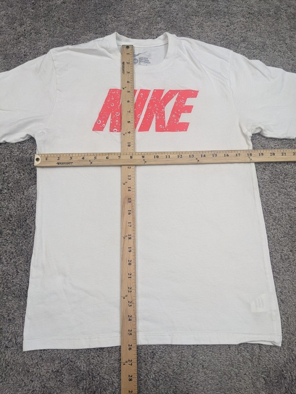 Nike Swim Men's Shirt Medium Crew Neck Short Sleeve White Spellout gallery
