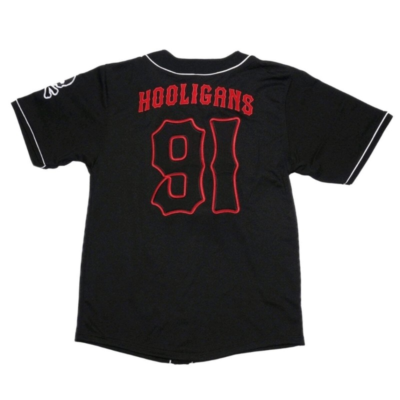 Rancid Hooligans 91 Baseball Jersey Black Applique Embroidered Patch gallery