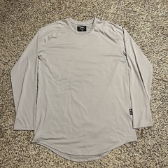 ASRV Shirt Mens Large Silver Lite 2.0 Established Long Sleeve Performance Gym