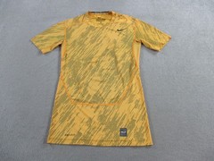 Nike Pro Combat Shirt Mens Medium Orange Yellow Compression Dri FIT Training Gym