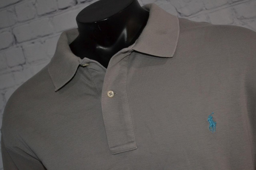 45540-a Polo Ralph Lauren Golf Polo Shirt Gray Cotton Size 2XB BIG Adult Mens