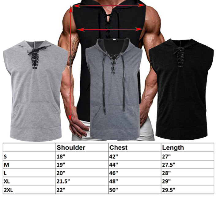 Men's Sleeveless Hoodie Hooded Workout Gym Training Running Sport Vest Tank Top gallery
