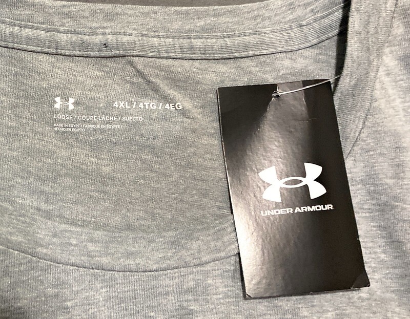 UNDER ARMOUR Logo Short Sleeve Gray Cotton/Poly T-shirt New with Tags 4XL gallery