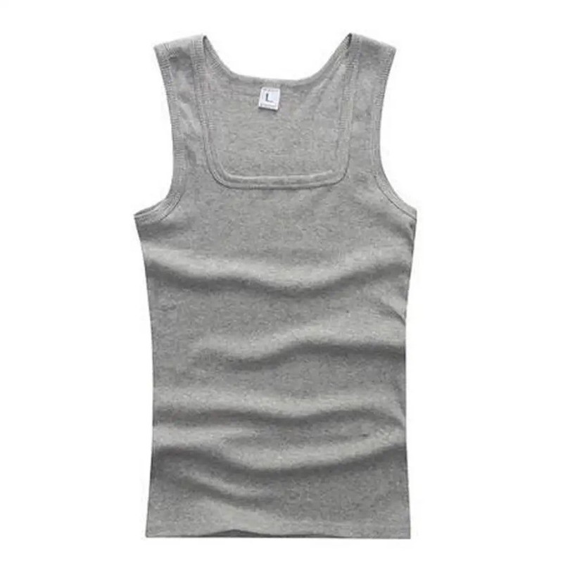 Mens Square Neck Tank Top Ribbed Slim Fit Undershirt Gym Athletic Vest Sleeveles gallery