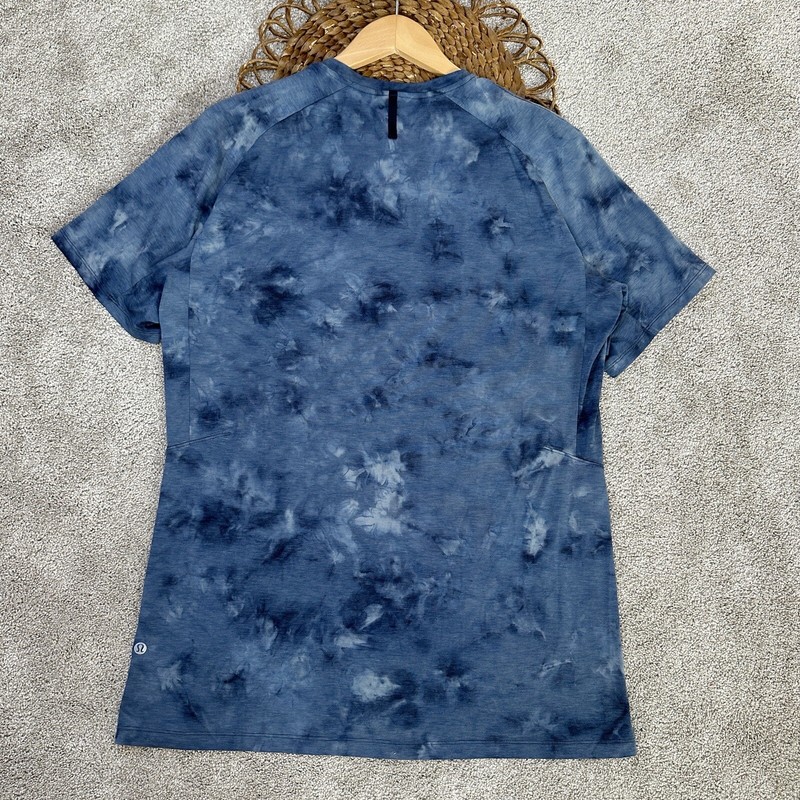 Lululemon Men’s Always Agile Short Sleeve Shirt Diamond Dye True Navy Chambray L gallery