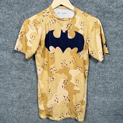 Under Armour Mens Size Medium Heatgear Compression Tee Tan Camouflage Batman
