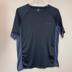 Tesla Mens Performance T-Shirt XL Black Gray Short Sleeve Activewear Gym Top