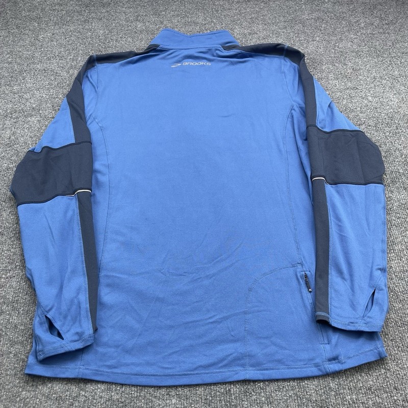Brooks Equilibrium Technology 1/4 Zip Activewear Blue Pullover Mens Medium gallery