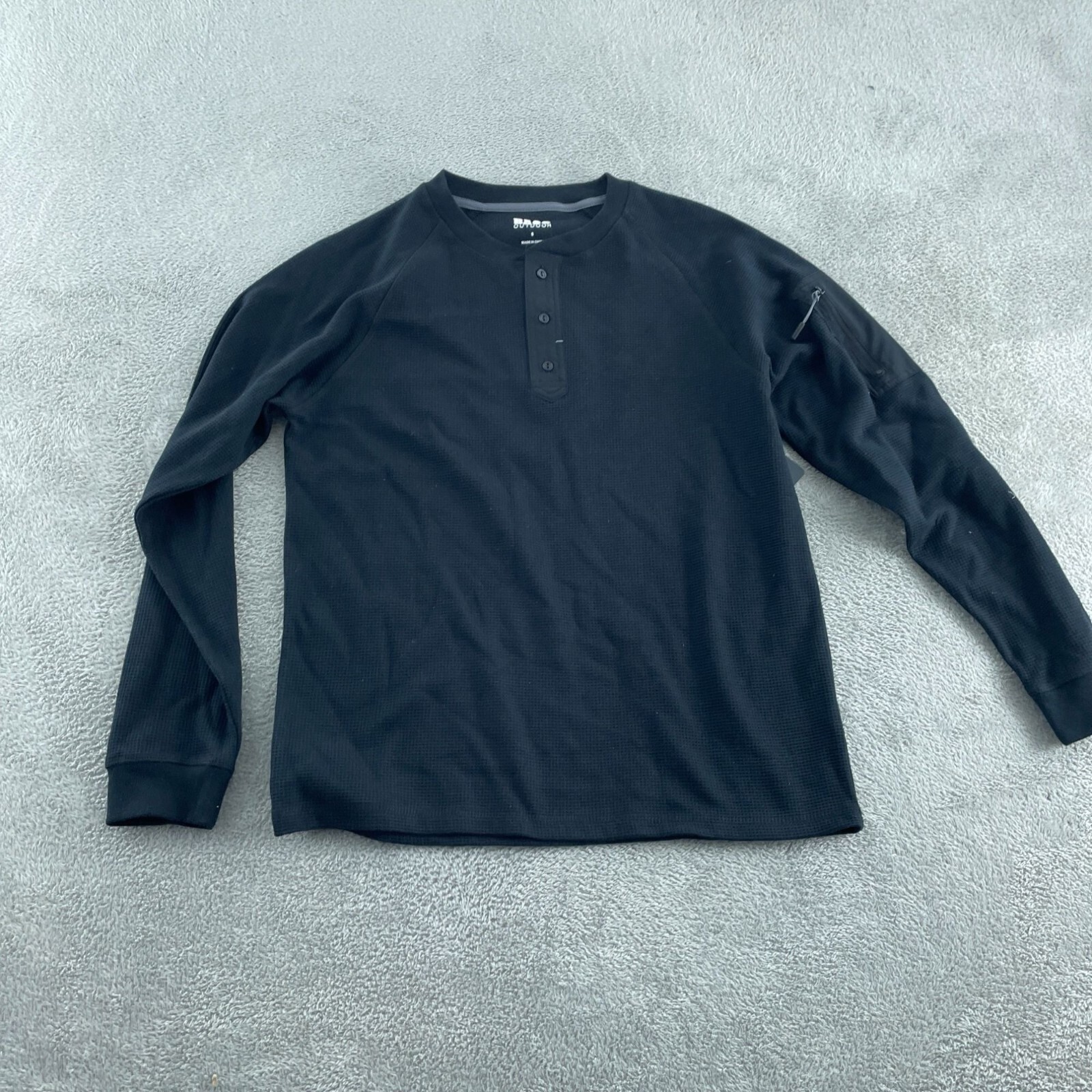 Bass Outdoor S Black Beauty Performance Long Sleeve Shirt Waffle NWT 5716 gallery