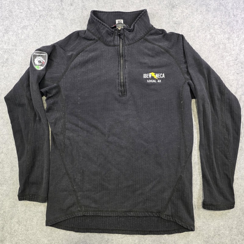 DragonWear Pullover Mens Medium Black 1/4 Zip FR IBEW NECA Local 42 USA Workwear gallery