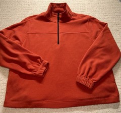 Saddlebred Fleece Pullover 1/4 Zip Long Sleeve Size L Orange
