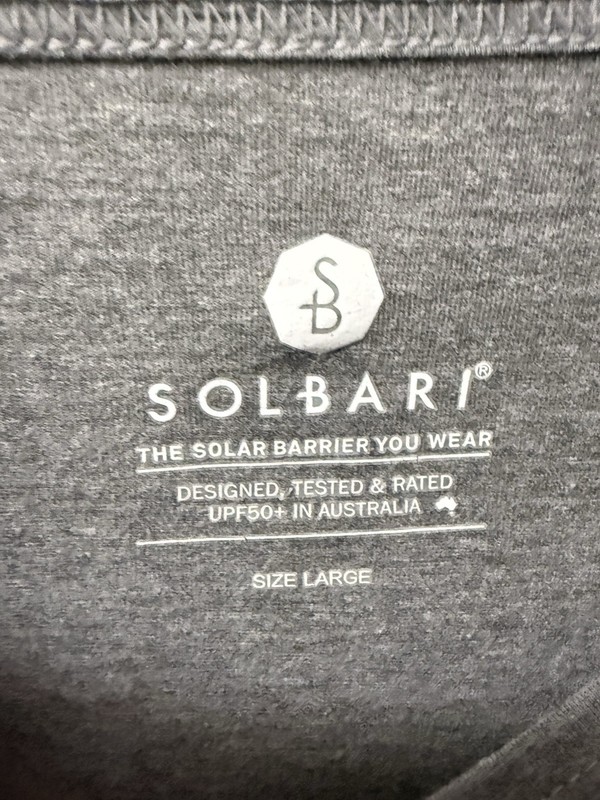 Solbari Men's Bamboo / Cotton UPF 50+ Long Sleeve Crew Neck Dark Gray Size L gallery