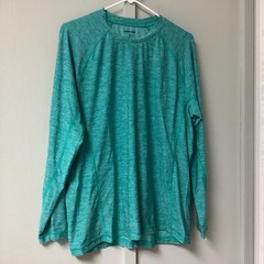 Lands End Long Sleeve Athletic Pullover Shirt – Mens Size L 42-44 Teal Stretch