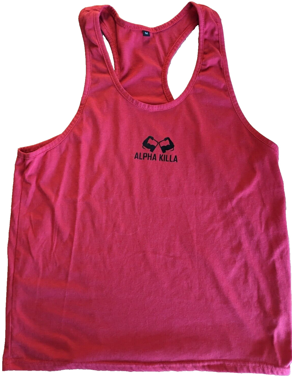 MEN'S TANK TOP: Stringer Alpha Killa Bodybuilding Physique Muscle Red MEDIUM M gallery