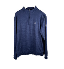 Peter Millar Jacquard Perth Pullover Mens Large Blue Camouflage Performance Golf