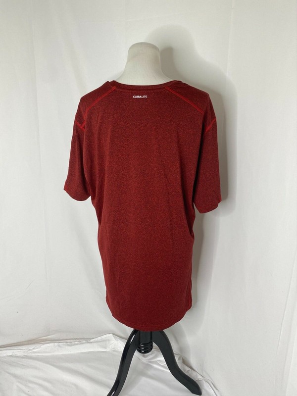 Adidas Mens XL Shirt Red and Black Speckled Climalite Tech-Fit Athletic gallery
