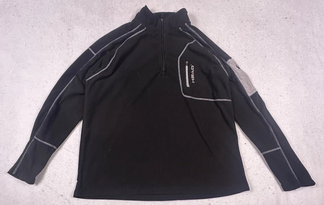 HEAD Mens Fleece 1/4-Zip Size XL Black Classic Top gallery