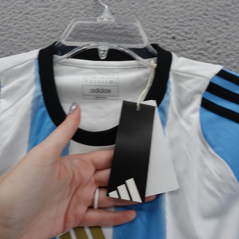 Adidas Mens Messi Training Jersey Argentina Blue White Gold IZ2996 Slim Fit M gallery