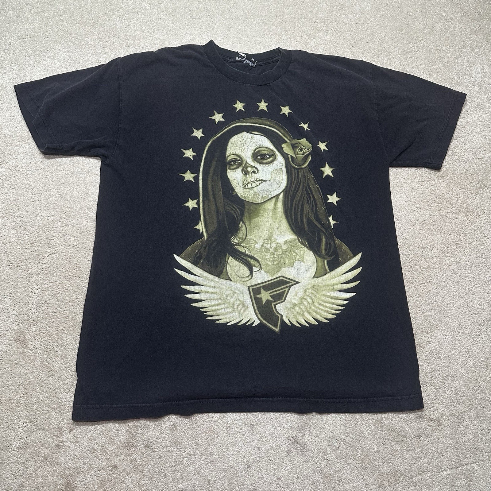 Famous Stars and Straps T Shirt Mens Large Black Dia De Los Muerte gallery