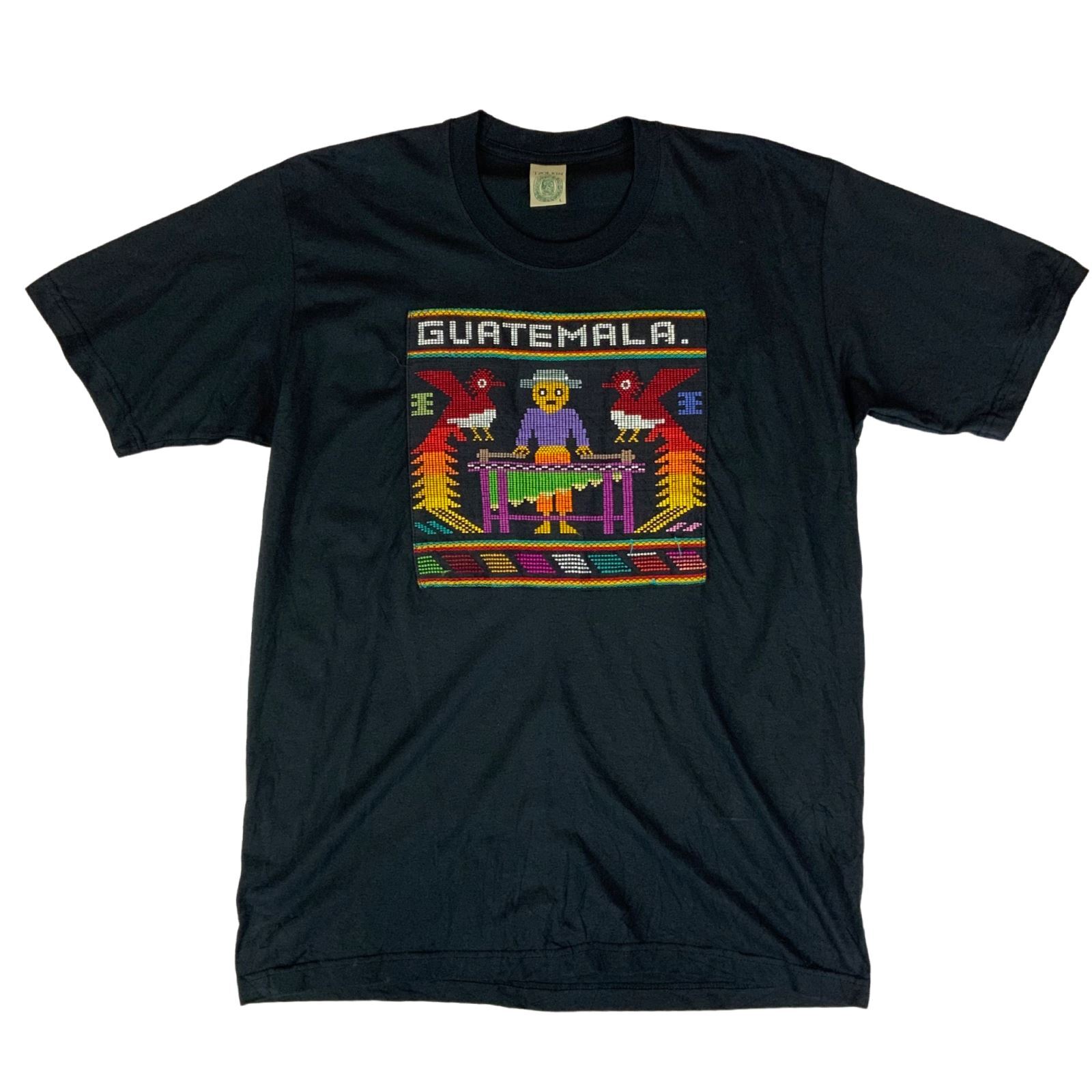 Vintage 1990's Black Guatemala All-Embroidered Tourist Destination T-Shirt Large gallery
