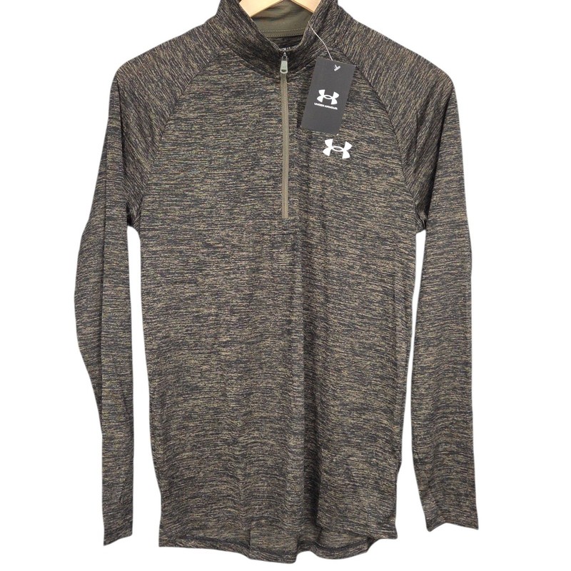 Under Armour Tech 2.0 1/2 Zip Pullover Mens Small Olive Green Black Shirt NWT gallery